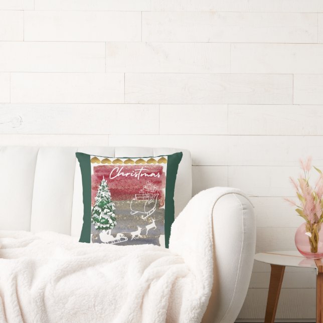 Vintage Christmas trees  Kissen (Liege)