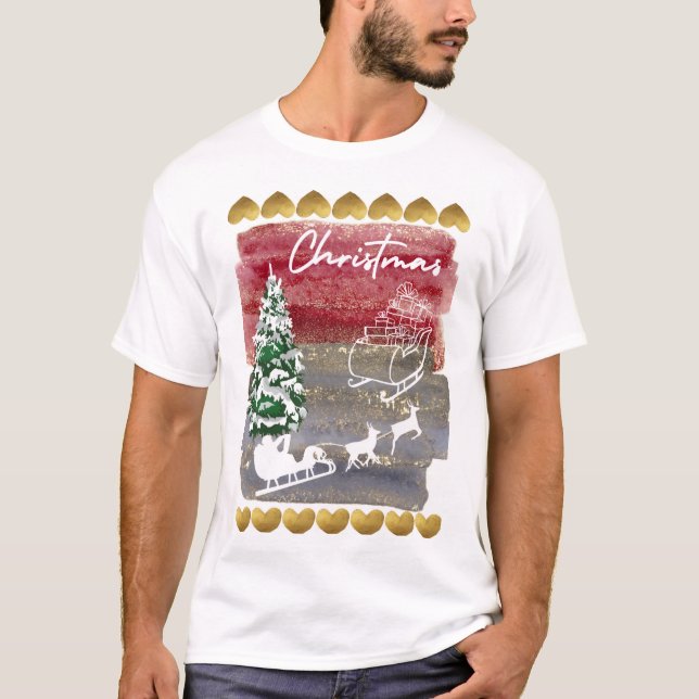 Vintage Christmas trees  T-Shirt (Vorderseite)