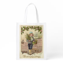 Vintage Christmas Viktorianisch Boy Sled