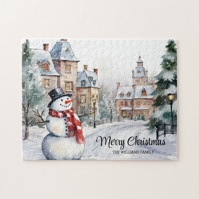 Vintage Christmas Village Szene Puzzle (Horizontal)