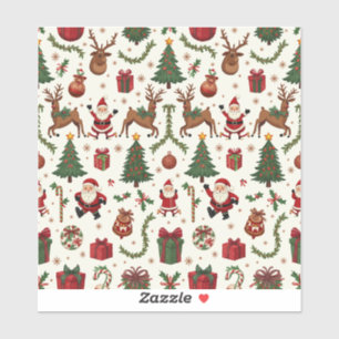 Vintage Christmas Vinyl Sticker