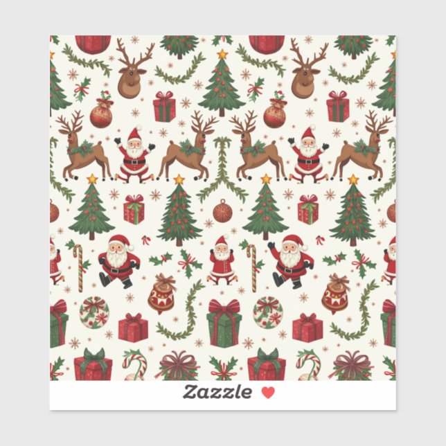 Vintage Christmas Vinyl Sticker (Blatt)