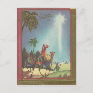 Vintage Christmas Wise Men Feiertagspostkarte