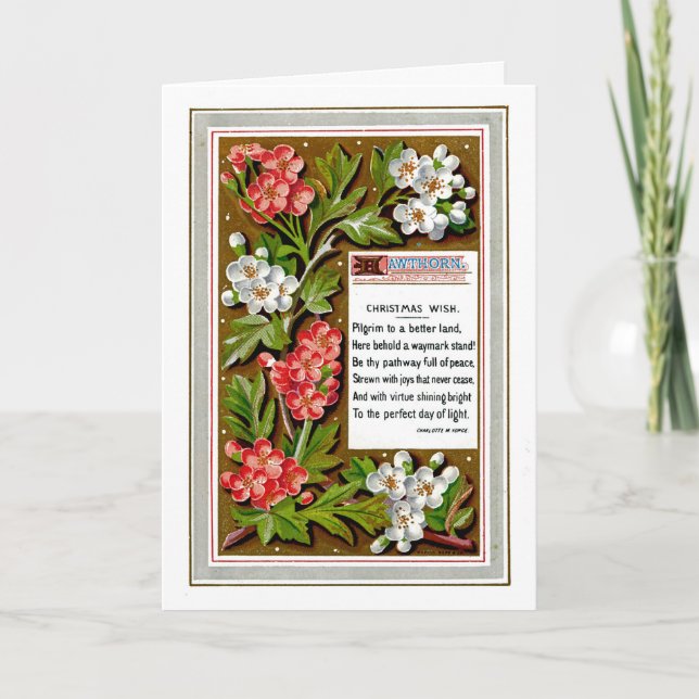 Vintage Christmas Wish Feiertagskarte (Vorderseite)