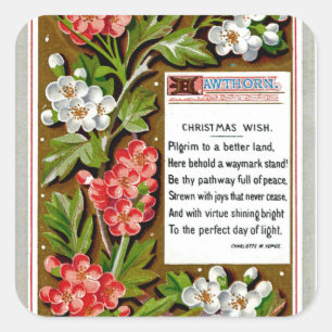 Vintage Christmas Wish Quadratischer Aufkleber