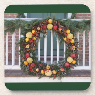 Vintage Christmas Wreath Cork Untersetzer