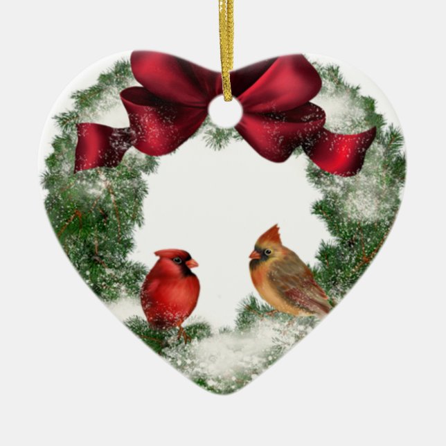 Vintage Christmas Wreath Keramik Ornament (Vorne)