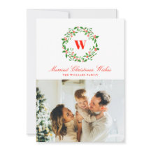 Vintage Christmas Wreath Monogram Foto