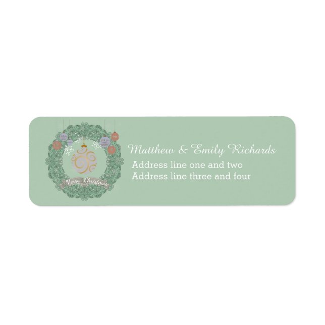 Vintage Christmas Wreath Personalisiert Green (Vorne)