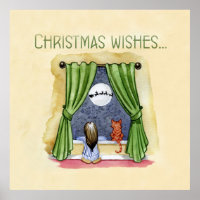 Vintage Christmas wünscht Poster