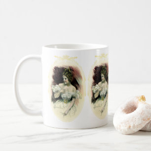 Vintage Christy Girl, Antikes Brautporträt Tasse