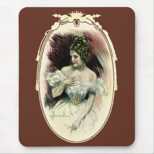 Vintage Christy Girl, Antikes Hochzeitsporträt Mousepad