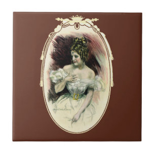 Vintage Christy Girl, Bridal-Portrait der Antike Fliese