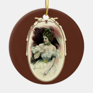 Vintage Christy Girl, Bridal-Portrait der Antike Keramikornament