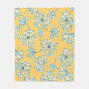 Vintage-Chrysanthemen-Blumen vintage nahtloses Mus Fleecedecke
