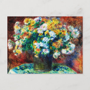Vintage Chrysanthemen von Pierre-Auguste Renoir Postkarte