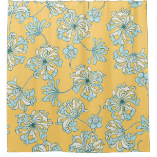 Vintage Chrysanthemum-Blume, orientalisches Muster Duschvorhang
