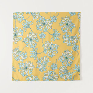Vintage Chrysanthemum-Blume Vintag Nahtlose Pat Wandteppich