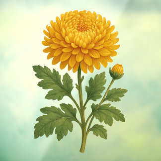 Vintage Chrysanthemum Fensteraufkleber