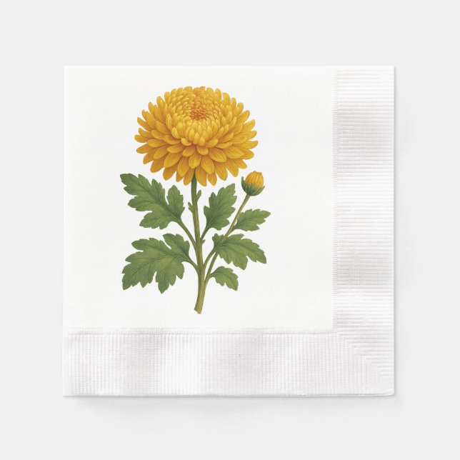 Vintage chrysanthemum serviette (Vorderseite)