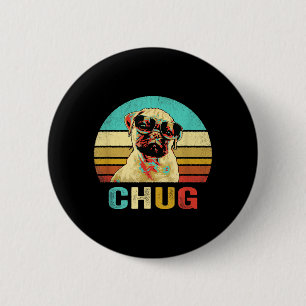 Vintage Chug Shirt Hund Sonnenuntergang Button