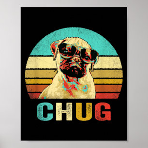 Vintage Chug Shirt Hund Sonnenuntergang Poster