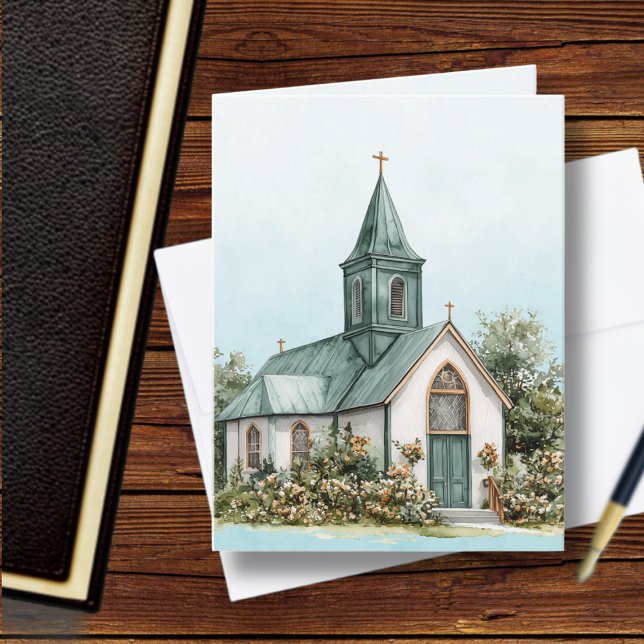 Vintage Church Bible Verse Blue (Von Creator hochgeladen)