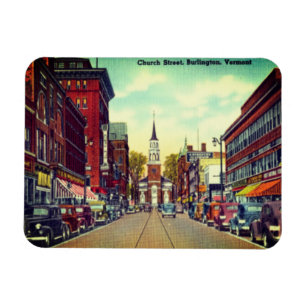 Vintage Church Street, Burlington, VT Magnet
