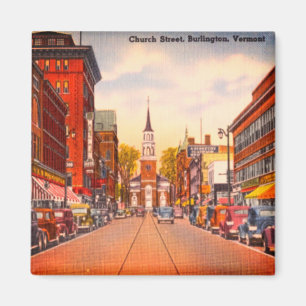 Vintage Church Street, Burlington, VT Magnet