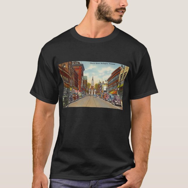 Vintage Church Street, Burlington, VT  T-Shirt (Vorderseite)