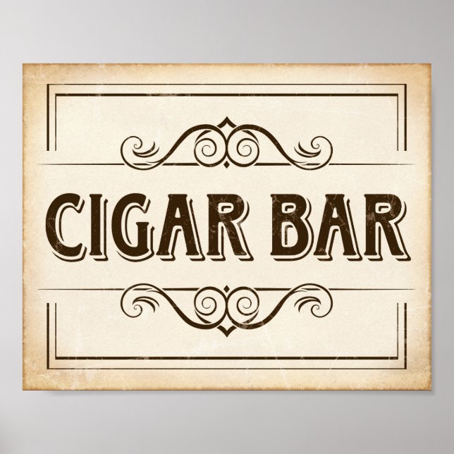 Vintage CIGAR-BAR-Signatur Poster (Vorne)