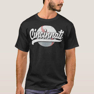 Vintage Cincinnati Grafik Lustiger Baseball-Liebha T-Shirt