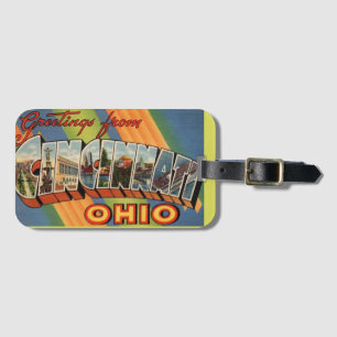 Vintage Cincinnati-Grußkarte  Gepäckanhänger