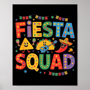 Vintage Cinco de Mayo mexikanische Fiesta-Squad Fr Poster