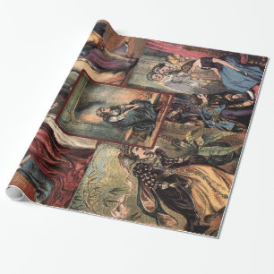 Vintage Cinderella Weihnachtsmontage Geschenkpapier