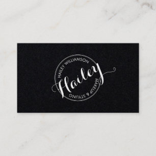 Vintage Circle Stamp Logo Makeup Artist Schwarz Visitenkarte