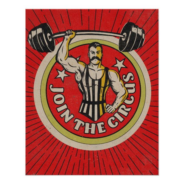 Vintage Circus Advertisement Strongman Poster (Vorderseite)