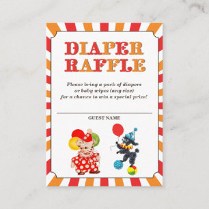 Vintage Circus Baby Dusche Windeln Raffle Tickets Begleitkarte
