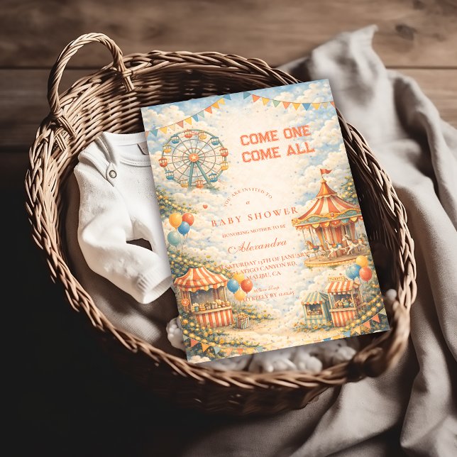 Vintage Circus Baby Shower Einladung (Von Creator hochgeladen)