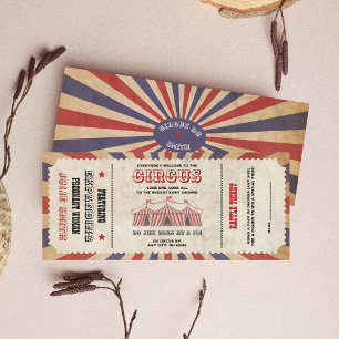 Vintage Circus Baby Shower Ticket Karneval Thema I Einladung