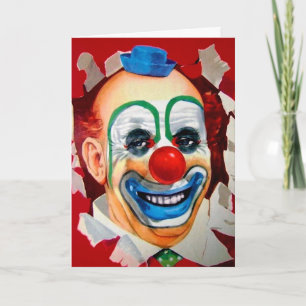Vintage Circus Clown-Geburtstagskarte Feiertagskarte