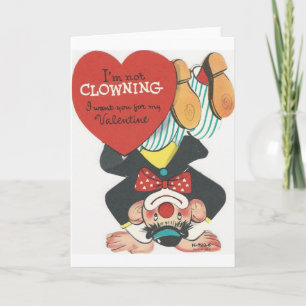 Vintage Circus Clown Valentine Feiertagskarte