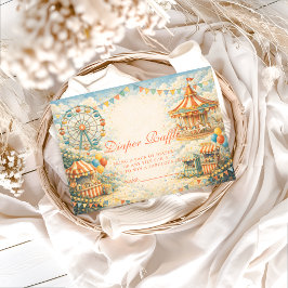 Vintage Circus Diapper Raffle Begleitkarte