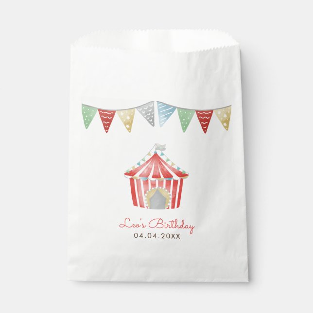 Vintage Circus Geburtstagsparty Geschenktütchen (Vorderseite)