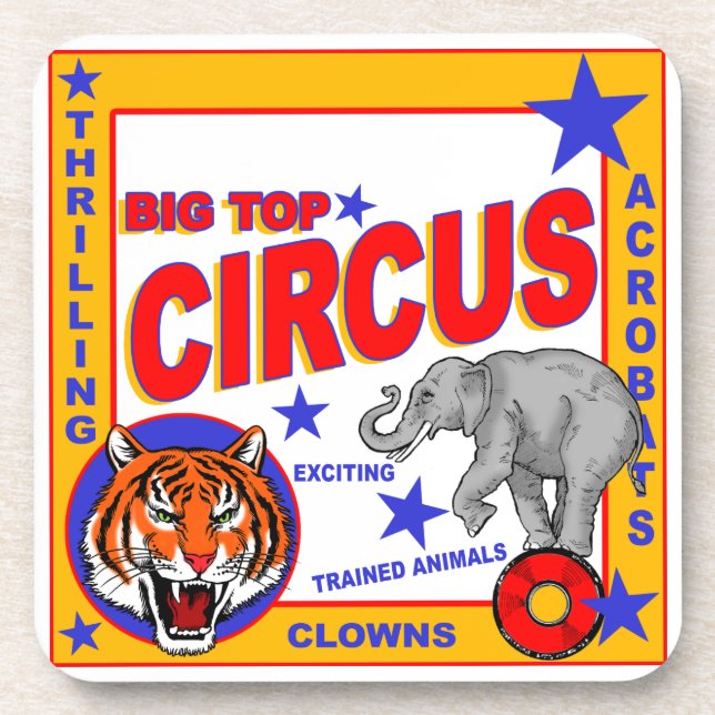 Vintage Circus Getränkeuntersetzer (Vorderseite)
