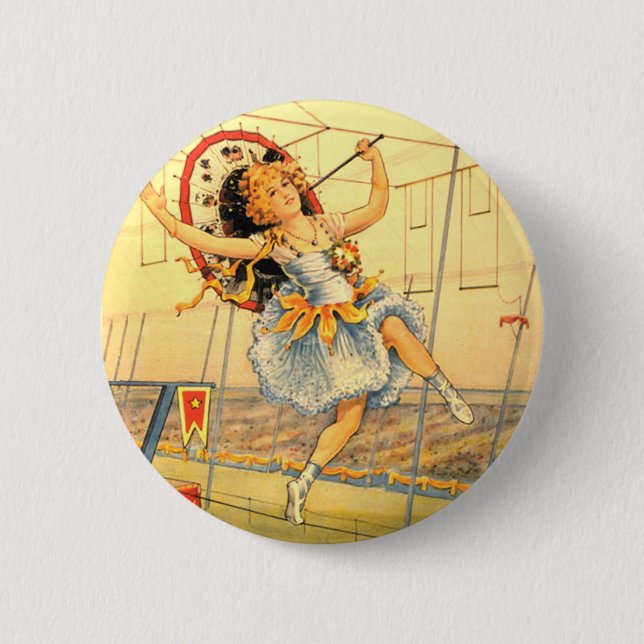 Vintage Circus-Girl-Taste Button (Vorderseite)