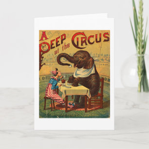 Vintage Circus Illustration Alte Antike Kunst, Dic Karte