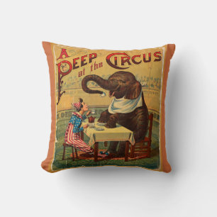 Vintage Circus Illustration Alte Antike Kunst, Dic Kissen
