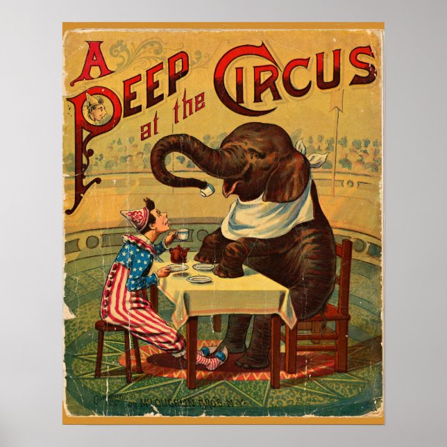 Vintage Circus Illustration Alte Antike Kunst, Dic Poster (Vorne)