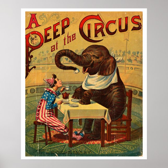 Vintage Circus Illustration Alte Antike Kunst, Dic Poster (Vorne)